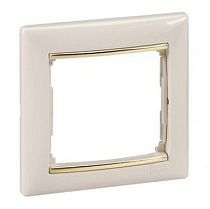 VALENA DIY Рамка 1-местная слоновая кость (золотой штрих)