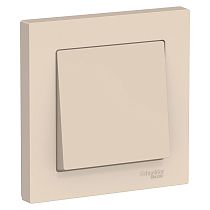 AtlasDesign Бежевый Выключатель 1-клавишный сх.1, 10АХ, (в сборе с рамкой) Systeme Electric (Schneider Electric)