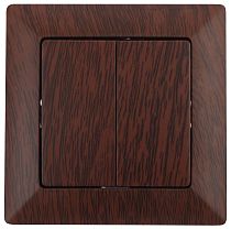 Выключатель ЭРА Intro Solo 4-104-10 IP20 10А 250В венге двухклавишный