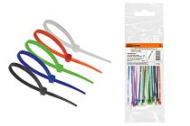 Хомуты 4,8х400 цветные набор  5 цветов (черный, белый, красный, синий, зеленый) (25 штук)  TDM