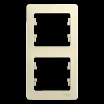 Glossa Бежевый Рамка 2 постовая, вертикальная Systeme Electric (Schneider Electric)
