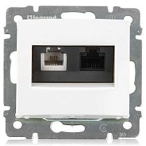 VALENA DIY Розетка двойная RJ11+RJ45 кат.6 UTPбелый