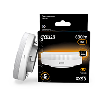 Лампа светодиодная Gauss GX53 8Вт 680lm 3000K Лампа светодиодная Gauss GX53 8Вт 680lm 3000K