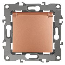 Розетка ЭРА 12 12-2103-14 16A 250В медь с заземлением со шторками с крышкой