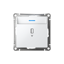 AtlasDesign Белый Выключатель карточный с подсветкой, 10А, без задержки отключения, механизм Systeme Electric (Schneider Electric)