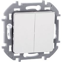 INSPIRIA Выключатель 2-клавишный 10А безвинтовое крепление белый