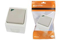 Выключатель 1-кл. с подсветкой открытой установки IP54 10А "Вуокса"  TDM