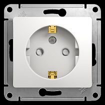 Glossa Белый Розетка с заземлением со шторками Systeme Electric (Schneider Electric)