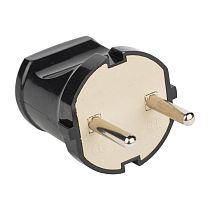 Вилка прямая б/з черн. 6А 250В EKF PROxima