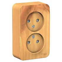 Blanca открытая установка с изолированной пластиной Ясень Розетка двойная без заземления со шторками 16А,250В Systeme Electric (Schneider Electric)