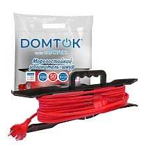 Удлинитель-шнур на рамке "DOMTOK" АРКТИК Морозостойкий КГ 2*1,5, IP-44, 3,5кВт, б/з 50м