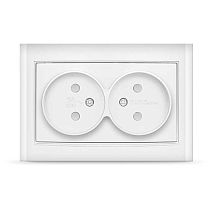 Розетка одноместная серия "Бриллиант" б/з, с/у, з/ш, 16А, 220В, белая (еврослот) UNIVERSAL