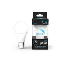 Лампа Gauss A60 11W 990lm 6500К E27 диммируемая LED 1/10/50 Лампа Gauss A60 11W 990lm 6500К E27 диммируемая LED 1/10/50