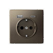 ArtGallery Мокко Розетка 16А с 2 USB A+C, 5В/2,4А/3,0А, 2х5В/1,5А, механизм Systeme Electric (Schneider Electric)