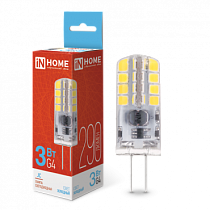 Лампа светодиодная LED-JC 3Вт 12В G4 6500К 290Лм IN HOME Лампа светодиодная LED-JC 3Вт 12В G4 6500К 290Лм IN HOME