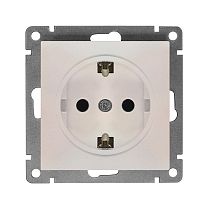 Розетка одноместная UNIVERSAL серия "Афина"с заземлением, скрытой установки, 16А, 220В, жемчуг (еврослот)