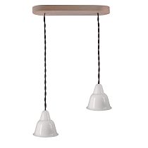 Светильник Кампана, на витом проводе (цвет графит), 2 плафона, белый 713/10 Bironi