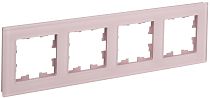 Рамка BRITE четырехместная РУ-4-2-Бр стекло розовый матовый IEK Рамка BRITE четырехместная РУ-4-2-Бр стекло розовый матовый IEK