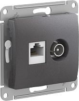 Glossa Графит Розетка двойная ТВ + компьютерная RJ45, кат. 5Е, механизм Systeme Electric (Schneider Electric)