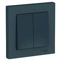 AtlasDesign Изумруд Выключатель 2 клавишный сх.5, 10АХ, (в сборе с рамкой) Systeme Electric (Schneider Electric)