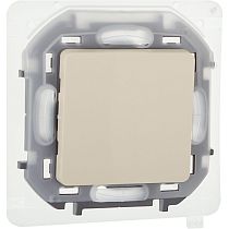 INSPIRIA Выключатель 1-клавишный проходной 10А IP44 безвинтовое крепление слоновая кость