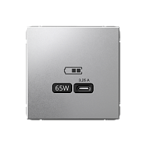 ArtGallery Алюминий USB Розетка тип-С 65Вт высокоскор.заряд. QC, PD, механизм Systeme Electric (Schneider Electric)