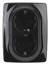 Розетка ЭРА 12 12-2106-06 16A 250В чёрный двойная