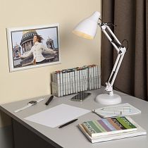 Настольный светильник ЭРА N-123-Е27-40W-W Е27, белый