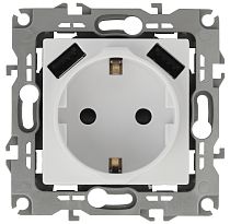 Розетка ЭРА Elegance 14-4109-01 белый с заземлением со шторками с USB 5В-3А