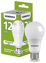 Лампа светодиодная A60 груша 12Вт 230В 4000К E27 GENERICA IEK Лампа светодиодная A60 груша 12Вт 230В 4000К E27 GENERICA IEK