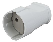 Розетка кабельная ЭРА без заземления прямой ввод 10A, Белый, ABS-пластик, Rx1-W