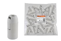 Патрон Е14 подвесной, термостойкий пластик, белый, Б/Н  TDM