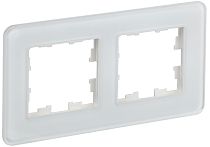 Рамка BRITE двухместная РУ-2-2-Бр стекло белый RE IEK Рамка BRITE двухместная РУ-2-2-Бр стекло белый RE IEK