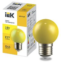 Лампа LIGHTING светодиодная декоративная G45 шар 1Вт 230В желтый E27 IEK Лампа LIGHTING светодиодная декоративная G45 шар 1Вт 230В желтый E27 IEK