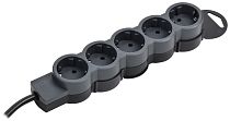 STANDARD Удлинитель У05 5 мест 2P+PE 5м 3х1,5мм2 16А черный IEK