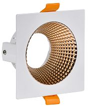 Светильник LIGHTING 4110 встраиваемый поворотный под лампу GU10 белый/золото пластик  IEK