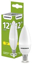 Лампа светодиодная C35 свеча 12Вт 230В 3000К E14 GENERICA IEK