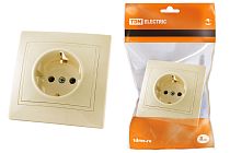 Розетка 2П+З 16А 250В сл. кость "Таймыр"  TDM