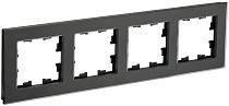 Рамка BRITE четырехместная РУ-4-2-Бр стекло черный матовый  IEK