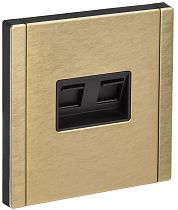 FORTE&PIANO Розетка компьютерная двойная RJ45 кат.6 FP634M металл шампань IEK