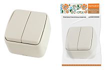 Выключатель 2-кл. открытой установки IP20 10А, сл. кость "Дача" Народная TDM