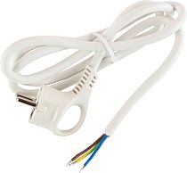 Шнур сетевой с вилкой ЭРА с заземлением 1,5м ПВС 3x1,5, Белый, U-3x1,5-1,5m-W