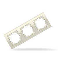 Рамка трехместная горизонтальная Бриллиант, слоновая кость UNIVERSAL