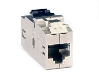 Модуль Keystone RJ45 CAT6 проходной экранированный, серебристый Модуль Keystone RJ45 CAT6 проходной экранированный, серебристый