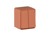 AtlasDesign PROFI IP54 О/У 2-клавишный ВЫКЛЮЧАТЕЛЬ 10 АХ, ТЕРРАКОТОВЫЙ Systeme Electric (Schneider Electric)