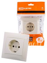 Розетка 2П+З 16А 250В сл. кость "Лама"  TDM
