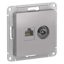 AtlasDesign Алюминий Розетка TV+RJ45 кат.5E Systeme Electric (Schneider Electric)