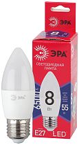 Лампа светодиодная ЭРА RED LINE LED B35-8W-865-E27 R свеча холодный дневной свет Лампа светодиодная ЭРА RED LINE LED B35-8W-865-E27 R свеча холодный дневной свет