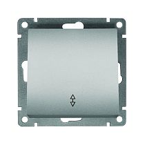 Выключатель проходной одноклавишный UNIVERSAL серия "Афина ", скрытой установки, 10А, 220В, серебро (еврослот)