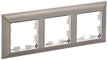 BRITE Рамка 3-местная РУ-3-Бр хром/никель  IEK